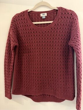 Old Navy Open-Knit Scoop Neck Sweater - Rose